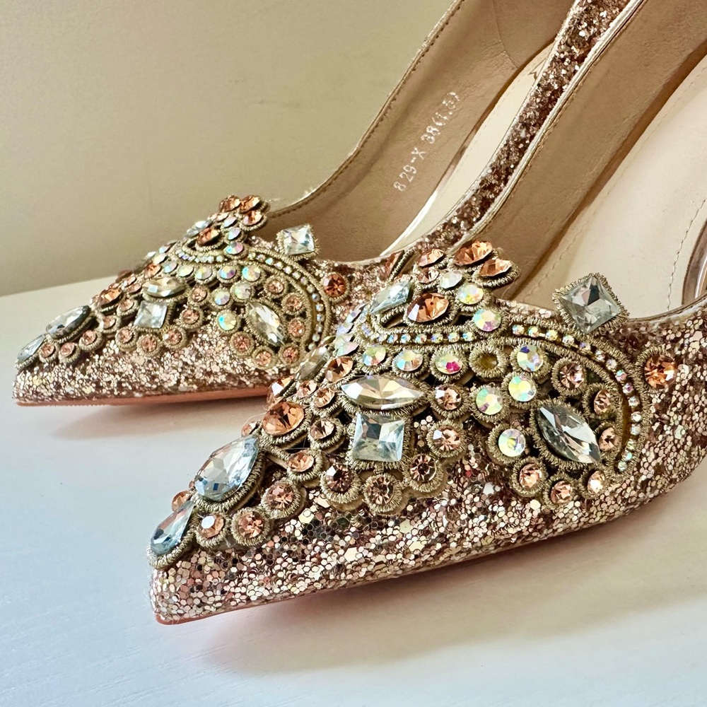 Evening Rhinestone Heels. Prom Shoes. Bella Belle Shoes. High Heels. Sz 7 - Picture 2 of 15